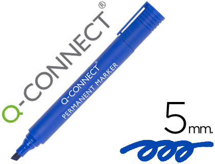 Rotulador Q-Connect tinta azul punta biselada